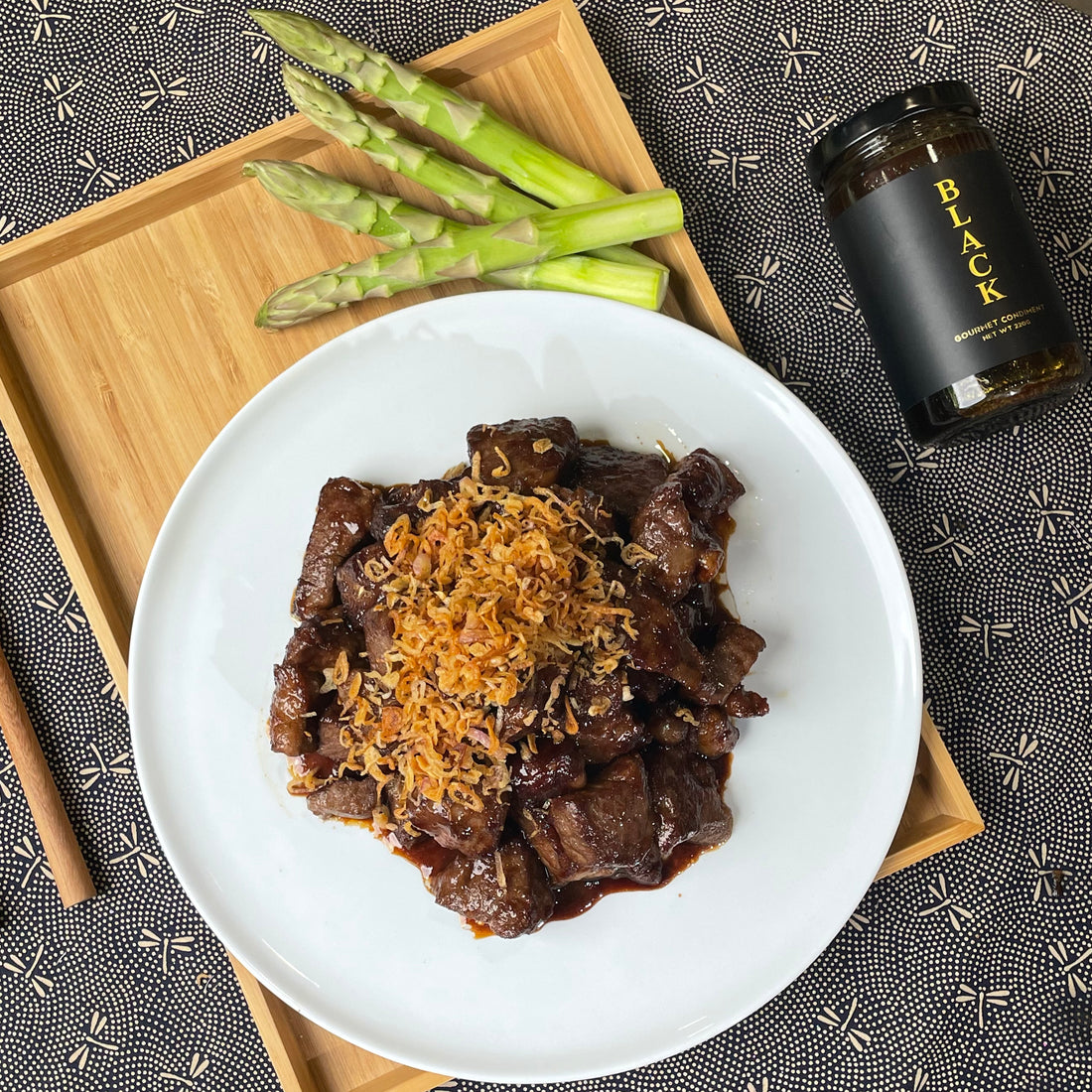 Pan-fried Beef Steak with Black Sauce