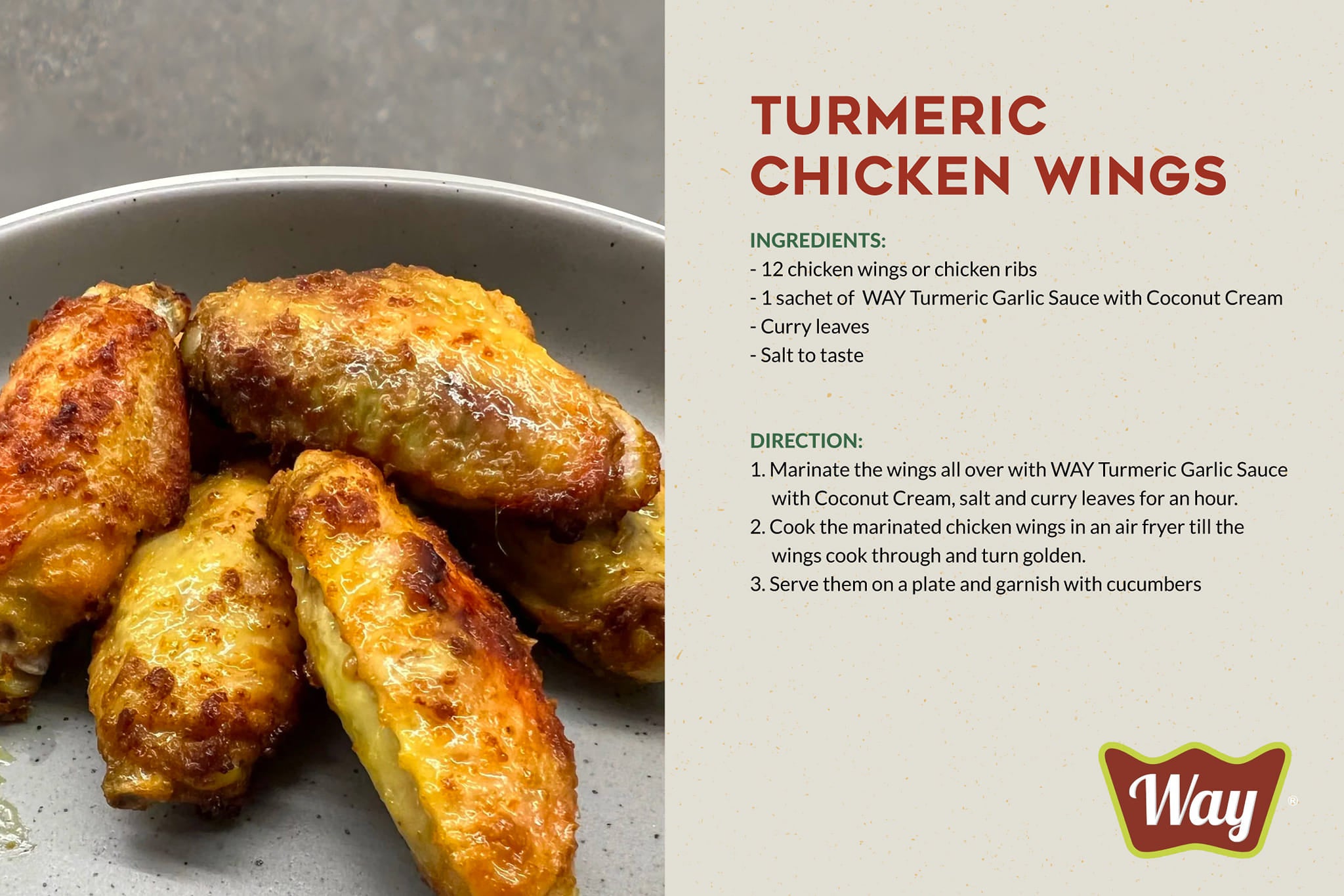 Turmeric Chicken Wings Way Sauce